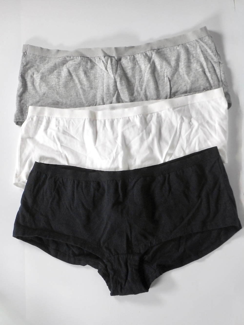 3 NEW Fruit of the Loom Sz 8 XL Cotton Stretch Hi-Cut Panties Black White Gray